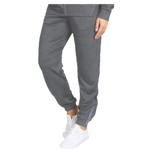 Blue Ice Women's Loose Fit  Moisture Wicking Performance Jogger With Reflective Trim Ankle Zippers - 1 of 3