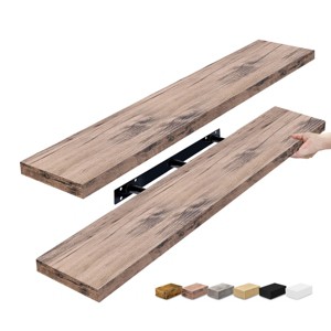 Sorbus 2 Pack 48 Inch Wall Mounted Floating Shelves - for Bedroom, Kitchen, Living Room, Bathroom Shelves, Farmhouse Home Décor - 1 of 4