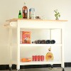 MaseiKar Kitchen Island Cart with drawers, cabinets, wine racks, partitions, towel racks, White-Beech - 4 of 4