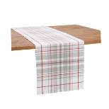 C&F Home Sentiment Red White and Gray Plaid Woven Table Runner