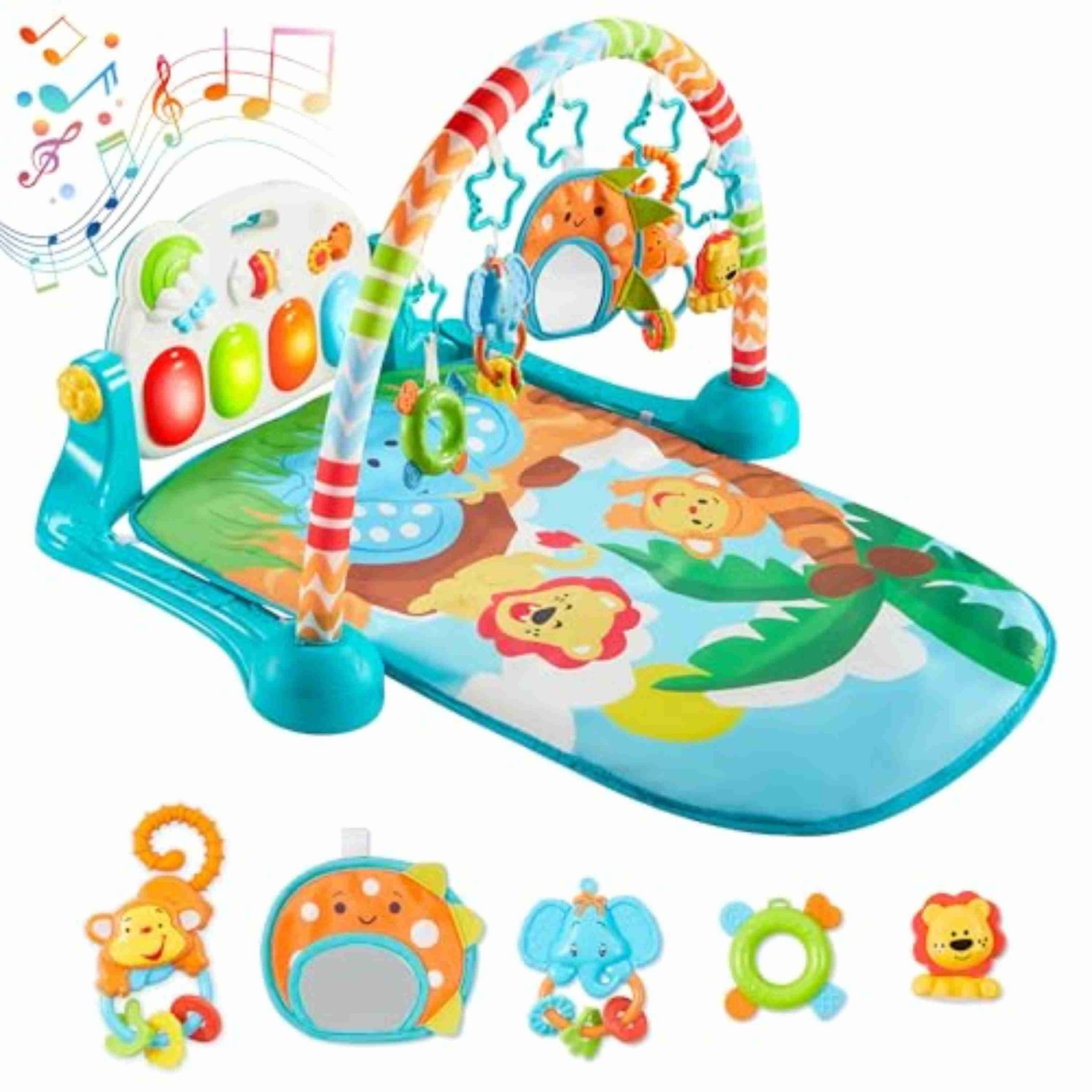 Baby Activity Gyms Playmats,Tummy Time Mat Toys, Baby Musical Learning Toys 0-6 Months Language Discovery Gym Gifts for Newborn Baby 0-3 6 9 12 Months