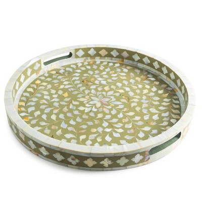 Jodhpur Mother of Pearl Decorative Tray, Beige
