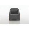 TOAOTBNBO Cozy Accent Reclining Chair for Reading,Seat Cushioned Single Sofa Chair for Lounge Room Chenille Fabric Oversized Barrel Armchairs, Gray - 2 of 4