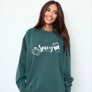 Simply Sage Market S.W.Smiley Spicy Pumpkin Spice Garment Dyed Sweatshirt - 1 of 4