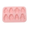Unique Bargains Candy Mould 8-Cavity Skull Collection Candy Mould Hand Wash Pink 7.44"x5"x0.87" 1 Pc - 3 of 4