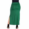 24seven Comfort Apparel Plus Size Versatile Side Slit Elastic Waist Maxi Skirt - 3 of 4