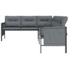vidaXL Patio Corner Sofa Anthracite Steel and Textilene - 4 of 4