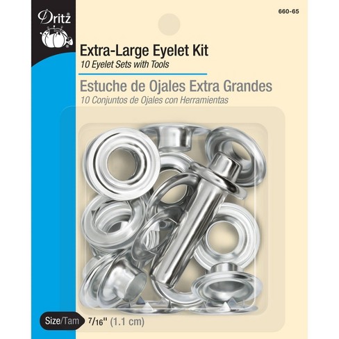 Dritz 7/16 10ct XL Eyelet Kit with Tool Nickel