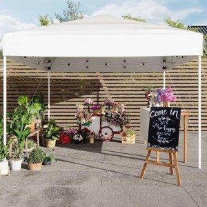 GustoWave Adjustable Height Outdoor 10x10Ft Pop Up Portable Canopy Tent with Carrying Bag for Parties, Camping - 1 of 4