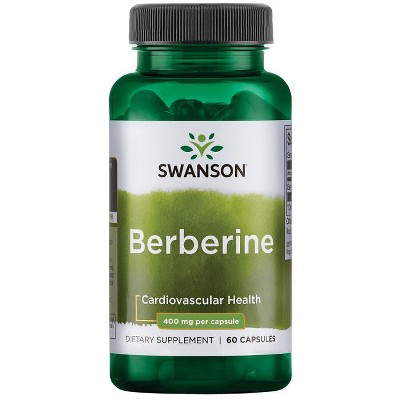 Swanson Berberine HCI - Cardiovascular Support Supplement - Promotes Blood Sugar Support and Metabolism - Helps Maintain Healthy Blood Lipid Levels Already Within Normal Range - (60 Capsules, 400mg Each)