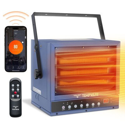 7500W Electric Garage Heater With WIFI & Remote, Ceiling Mount Shop Heater, Garage Space Heaters With ECO Mode, 240V, 12H Timer, Thermostat, Overheat Protection, For Garage Workshop Warehouse Industry