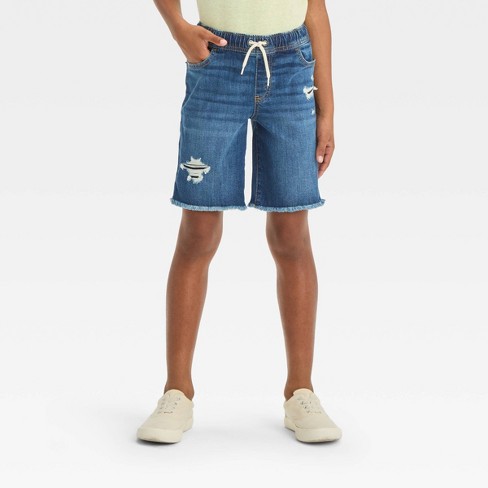 Boys' Bermuda 'at The Knee' Pull-on Shorts - Cat & Jack™ Dark Wash M :  Target