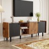 61.8" MDF TV Console Table with 3 Cabinets, Sideboard Cabinet with Adjustable Shelf, Buffet Table for Living Room or Entryway - 4 of 4