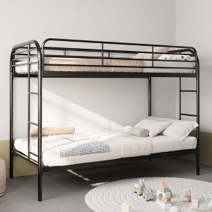 GDFStudio Wilson Modern Metal Twin Over Twin Bunk Bed with  2 Ladders - 1 of 4