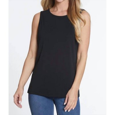 MULTIPLES Women's Double Scoop Neck Tank Top With Slimming Tummy Control Panel