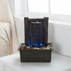 Nature Spring LED Indoor Water Fountain for Tabletop - 8.5" x 10.5", Black - 1 of 3