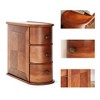 Wood Tall Walnut End Table Narrow Side Table Nightstand with 2 Drawers - 4 of 4