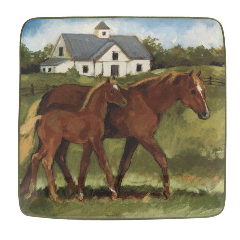 Set of 4 York Stables Assorted Canape/Dining Plates - Certified International, 3 of 8