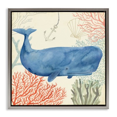 Stupell Industries Underwater Whimsical Whale Watercolor, 18" x 18"