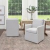 KINWELL 25" Performance Fabric Upholstered Rolling Dining Armchair, Set of 2 - 4 of 4
