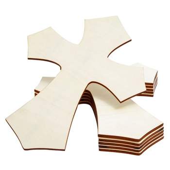 Unfinished Wood Cross 12 Pack Wood Cutouts Shaped Cross for DIY