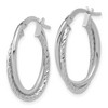 Black Bow Jewelry 3mm x 25mm (1 Inch) 14k White Gold Double Oval Hoop Earrings - 2 of 4