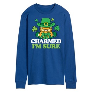 Men's - Garfield - Charmed I'm Sure St. Patrick's Day Long Sleeve Graphic T-Shirt - 1 of 4