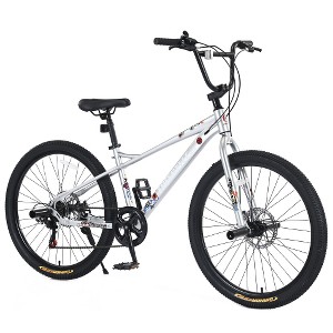 BestParts 26" Freestyle Mountain Bike with Shimano 7-Speed Gear, Double Disc Brakes, and Anti-Skid Pedals for Boys & Girls (Ages 12+) - 1 of 4