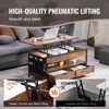 VEVOR Lift Top Coffee Table, 39.4 in Rectangle Coffee Table with Extra Storage Pockets, Pop Up Coffee Table with Power Strip & USB & Lighting, Brown - 4 of 4