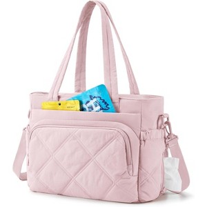 Paaaawaters Lunch Bag Women Large Lunch Box Insulated Tote Bag with Multi-Pockets Quilted Puffy Tote for Work, Outdoors - 1 of 4