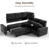 Dyonery 85" Modular Sectional Sofa with Pull Out Bed, Chenille L Shaped 5 Seat Couch with USB Ports, Adjustable Backrest & Storage - 3 of 4