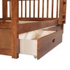 Okak Full-Over-Full Bunk Bed with Ladder 2 Drawers and Safety Guardrail Solid Wood Loft Bunkbeds for Kids, Girls, Boys Easy Assemble, Walnut - 3 of 4
