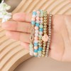 BRINJOY Bohemian Beaded Bracelet Set - Stackable Stretch Energy Bracelets with Chakra Crystals and Rose Charm - 3 of 4