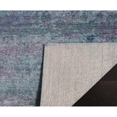 Valencia Turquoise and Multicolor Synthetic Square Area Rug 6'7" x 6'7"