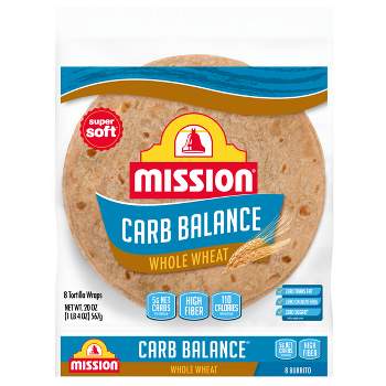 Mission Carb Balance Burrito Size Whole Wheat Flour Tortillas - 20oz/8ct