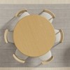 PexFix 52" Wood Round Dining Table Kitchen Table for 4-6 with Arc-Shaped Edge Top & Tapered Pedestal for Living/Dining Room Coffee Office Natural - 4 of 4