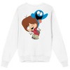 Foster's Home For Imaginary Friends Mac & Bloo Sticking Tongues Out Crew Neck Long Sleeve White Adult Sweatshirt - 3 of 4