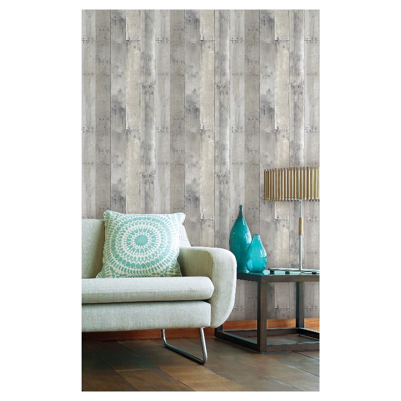 Reclaimed Wood Peel &#38; Stick Wallpaper Gray - Threshold&#8482;, 5 of 14