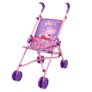 Peppa Pig: Doll Umbrella Stroller - Purple, Pink, Flowers - 1 of 4