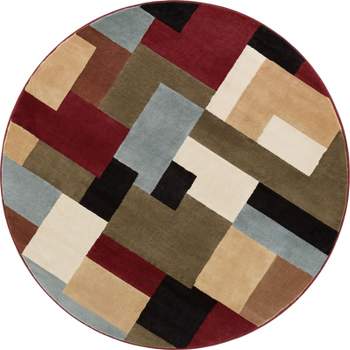 Imperial Mosaic Geometric Modern Casual Abstract Contemporary Block Boxes Soft Red Area Rug