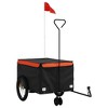 VidaXL Bike Trailer Black and Orange 99.2 lb Iron - 2 of 4