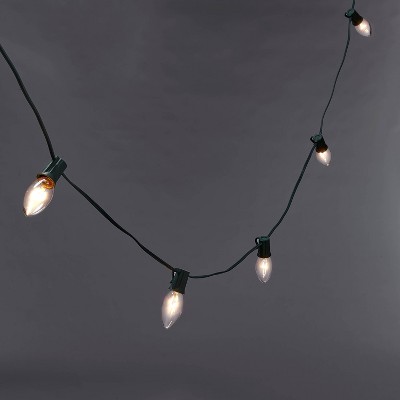 20ct Incandescent Outdoor String Lights G40 Clear Bulbs - Black Wire - Room  Essentials™