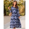 INSPIRE CHIC Women's Long Sleeve Floral V Neck Boho Ruffle Tiered Flowy Chiffon Midi Dress with Pocket - 4 of 4
