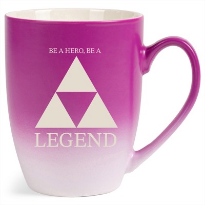 100 North Three Scales 10 Ounce Pink and White Two Toned Ombre, Comfortably Fits Your Hands, Ceramic Tea Coffee Cup Mug, Be A Hero, Be A Legend