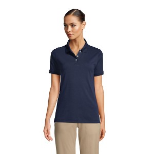 Lands' End School Uniform Women's Short Sleeve Interlock Polo Shirt - 1 of 4