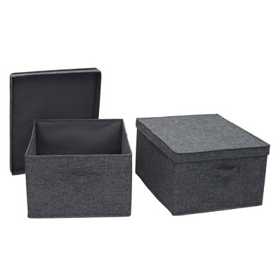 Household Essentials Cajas organizadoras de cajones profundos estrechos  negros para almacenamiento | Juego de 2 piezas