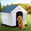 Plastic Dog House for Small Dogs (10¨C20 lbs) ¨C 35"H ¡Á 31"W ¡Á 34.6"D Weatherproof Pet Shelter in Black - 2 of 4