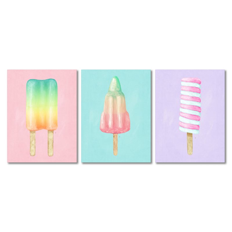 Americanflat Minimalist Tracie Andrews "Popsicle" 3 Piece Canvas Print Set, 1 of 5