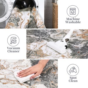 Area Rug, Abstract Marble Accent Rug, Soft Luxury Carpet for High Traffic Areas, Washable Rugs for Living Room, Non Slip Home Decor Kitchen Rug - 1 of 4