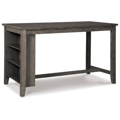 Caitbrook Casual Counter Height Rectangular Dining Table in Antiqued Gray